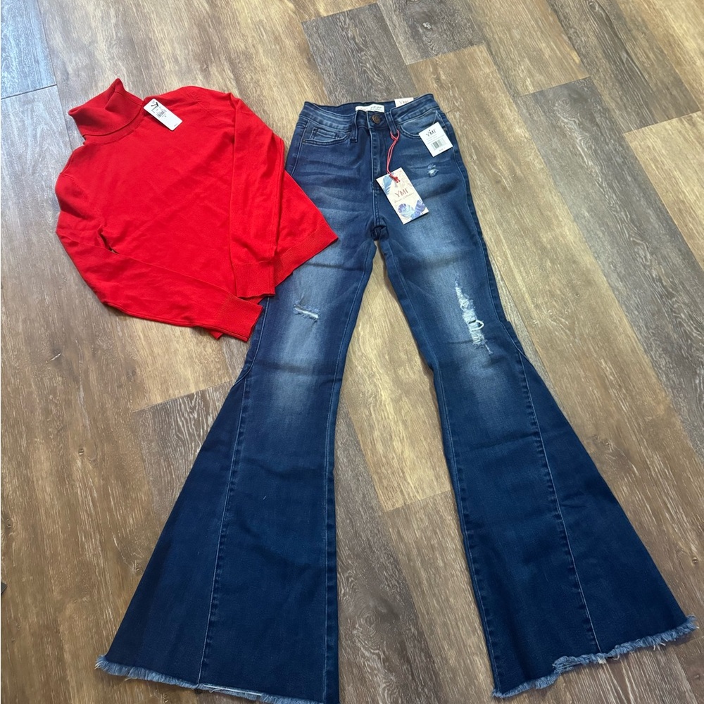 Super cute NWTs Outfit! Express Turtleneck & YMI jeans